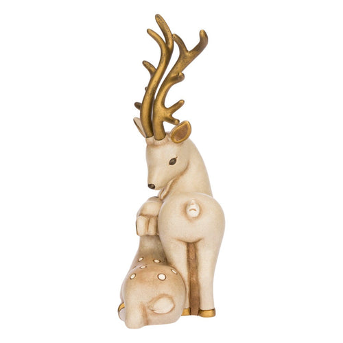 Coppia cervi in ceramica