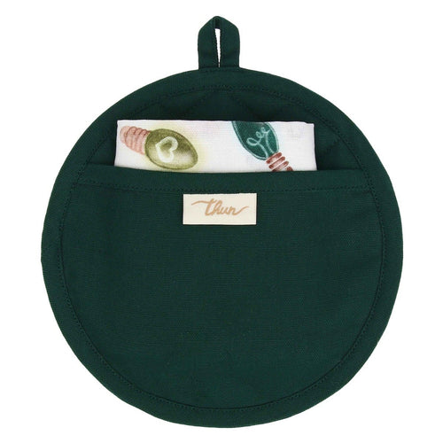 Set cestino portapane, 2 presine e canovaccio Artemis, verde