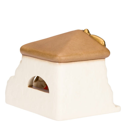 Set capanna, Sacra Famiglia, bue e asinello, rosso