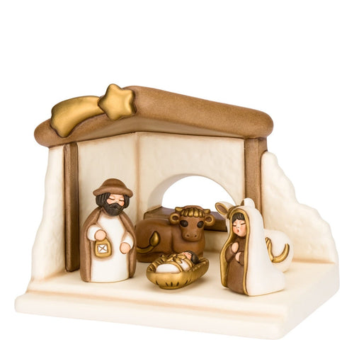 Set capanna, Sacra Famiglia, bue e asinello, bianco