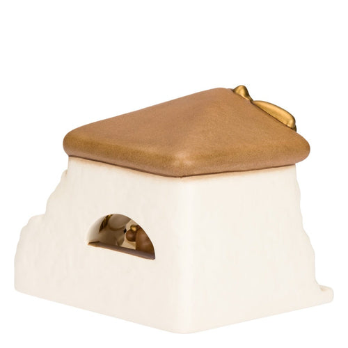 Set capanna, Sacra Famiglia, bue e asinello, bianco