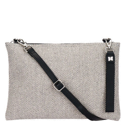 Borsa tracolla neoprene, grigio tweed