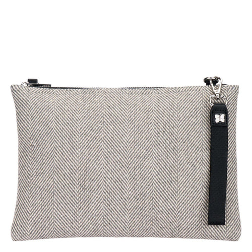 Borsa tracolla neoprene, grigio tweed
