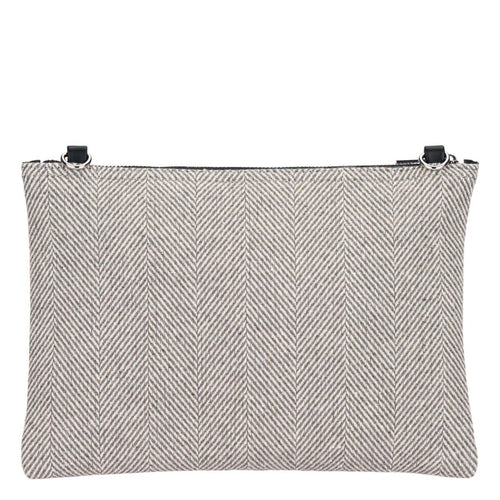 Borsa tracolla neoprene, grigio tweed