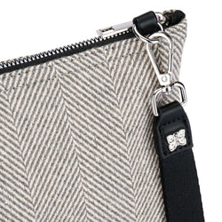 Borsa tracolla neoprene, grigio tweed