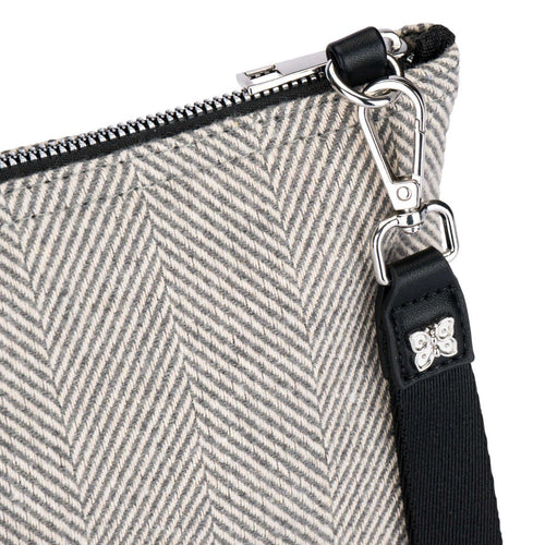 Borsa tracolla neoprene, grigio tweed