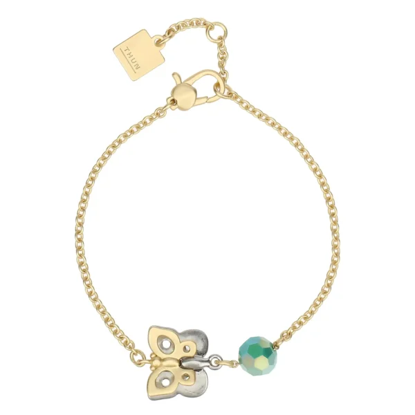 Bracciale con farfalla e perlina